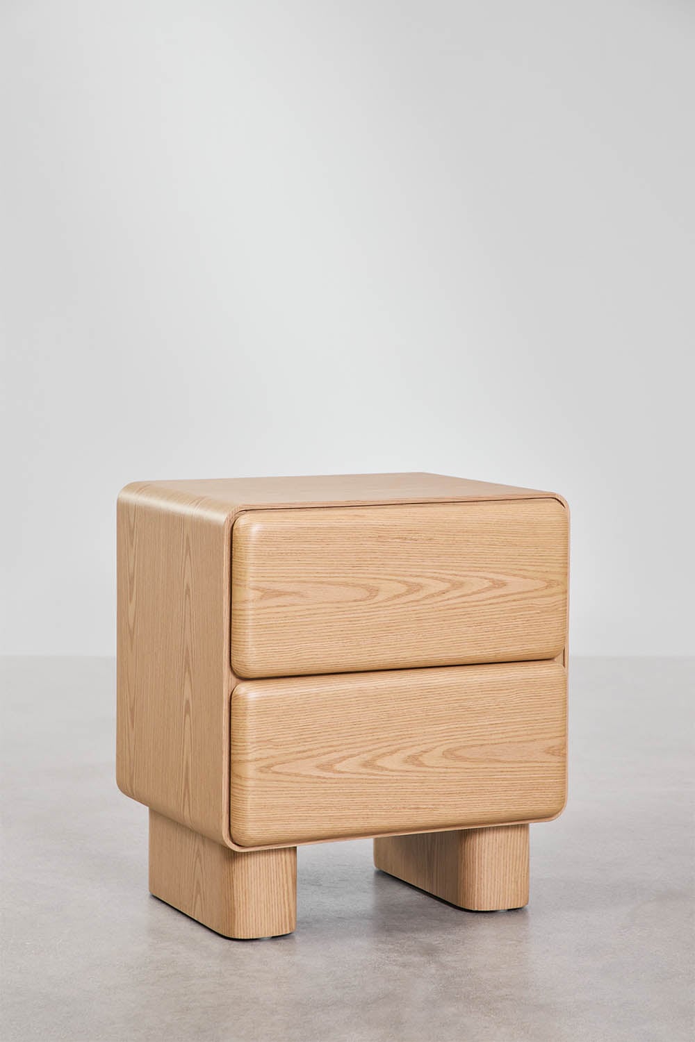 Prostokątna szafka nocna z dwoma szufladami z MDF Sheila, obrazek w galerii 1