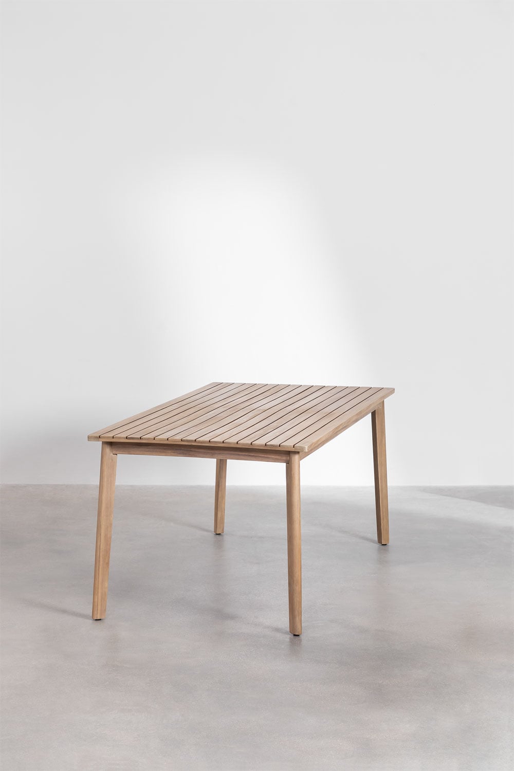 Zestaw stołu prostokątnego 180x90 cm i 2 ławek ogrodowych z drewna akacjowego Kaela, obrazek w galerii 4