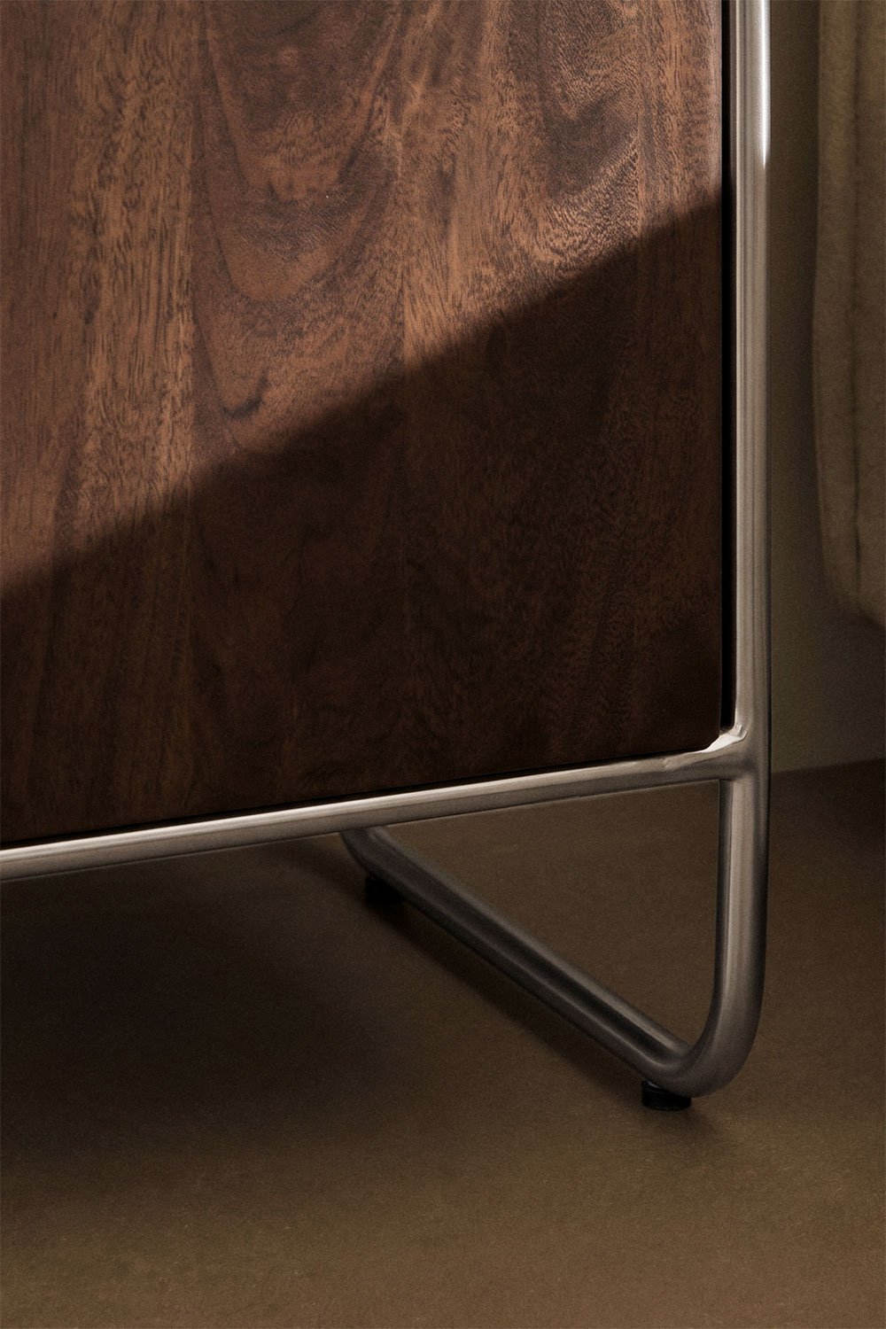 Zestaw 2 kwadratowych stolików nocnych 45x45 cm z drewna akacjowego i stali nierdzewnej Altrex, obrazek w galerii 2