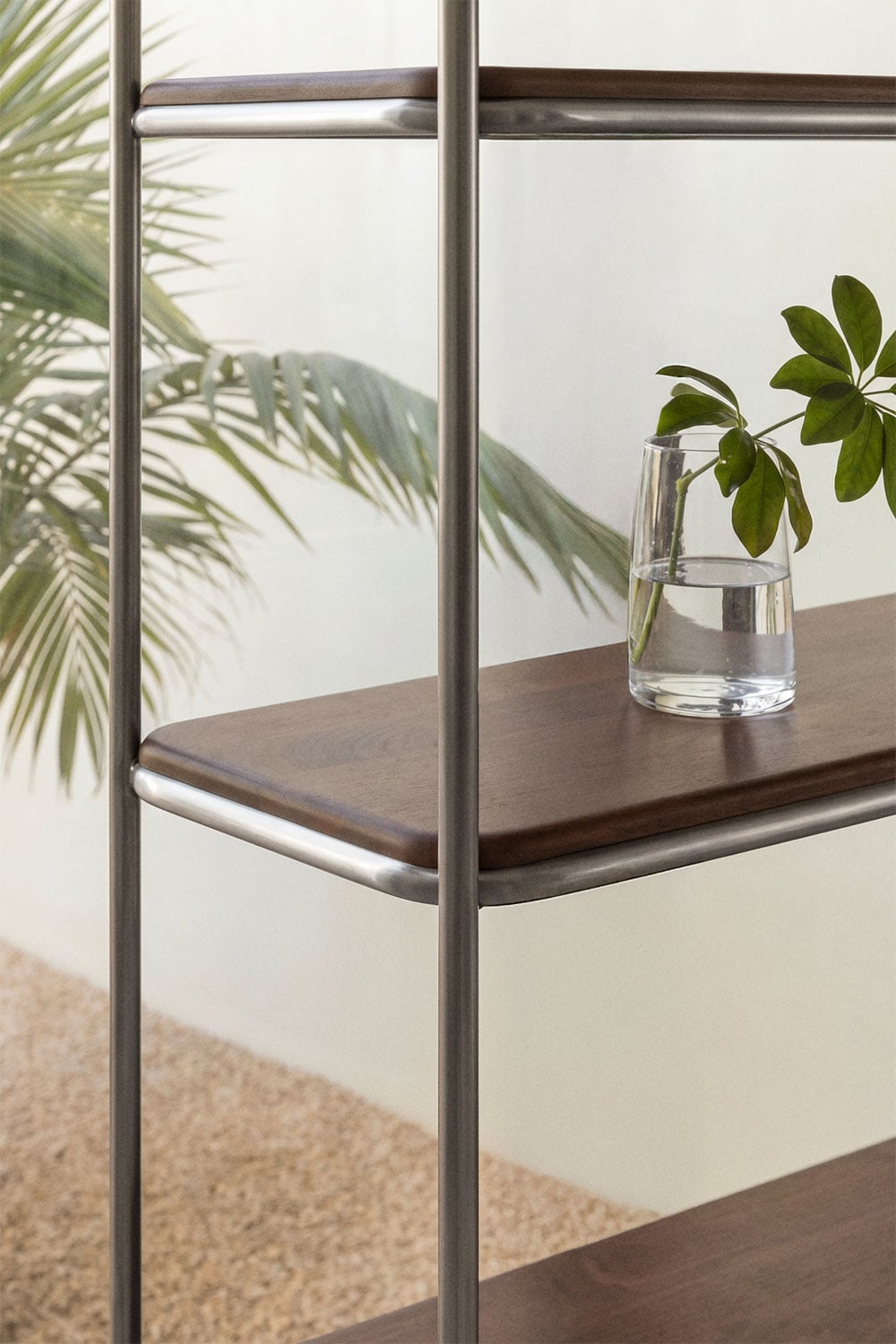 Regał z drewna akacjowego i stali nierdzewnej Altrex, obrazek w galerii 2