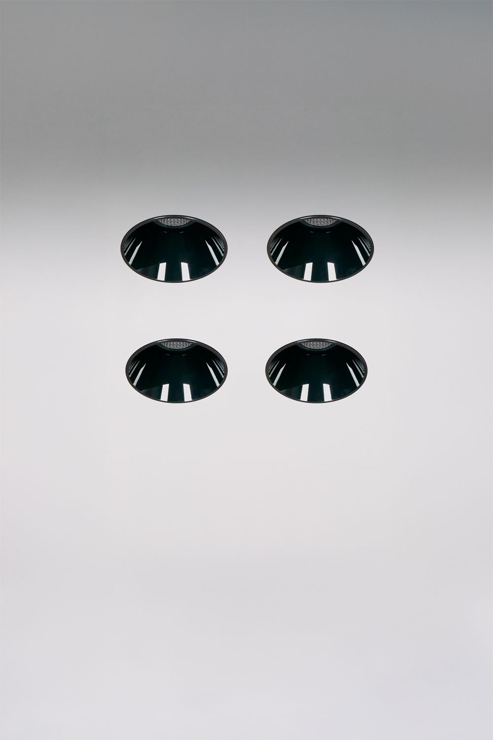 Pack 4 wpuszczanych downlightów LED bezramkowych trimless, okrągłych, aluminiowych Luisiana, obrazek w galerii 1