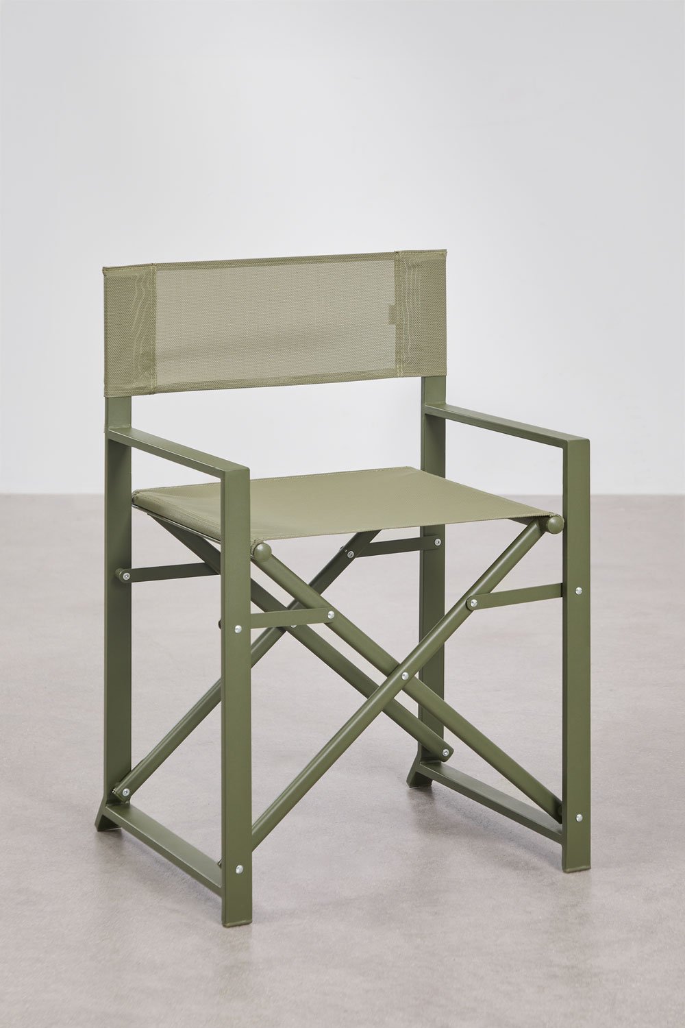Zestaw stołu 90-180x90 cm rozkładanego z aluminium Starmi oraz 4 składane krzesła reżyserskie do ogrodu ze stali Zurena, obrazek w galerii 9