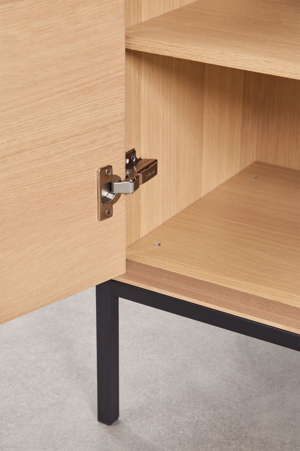 Mebel RTV 160x40 cm z MDF i fornirem dębowym Bromley, obrazek w galerii 7