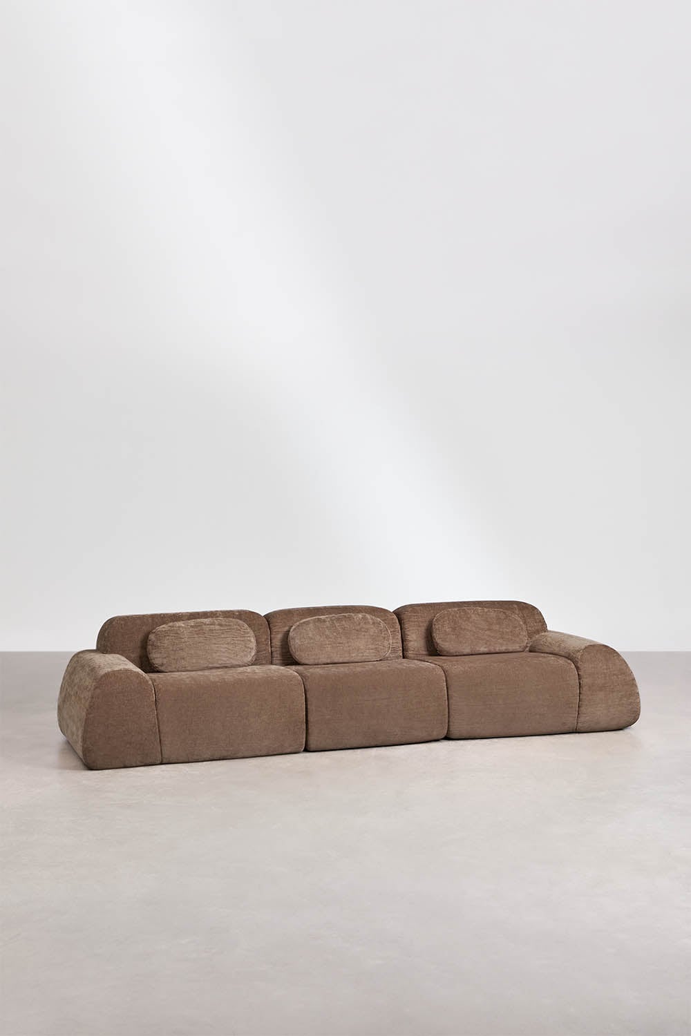 Sofa modułowy 3-częściowy z tkaniny chenilla pakowany próżniowo Merida, obrazek w galerii 1