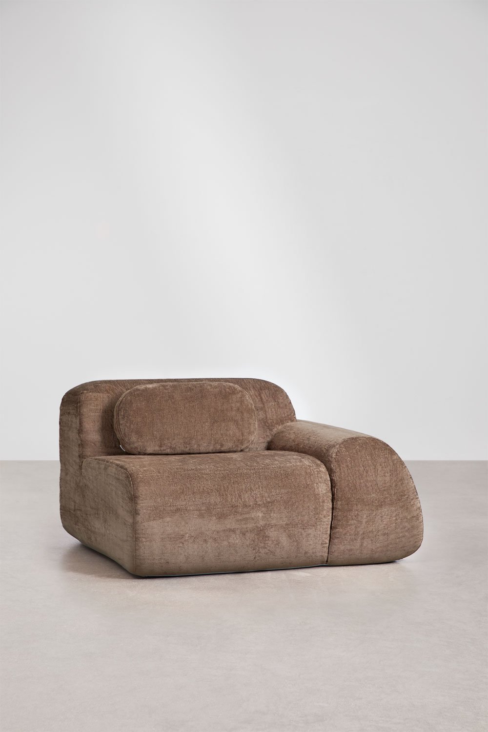 Sofa modułowy narożny 2-częściowy z lewym szezlongiem z weluru Merida, pakowany próżniowo, obrazek w galerii 6