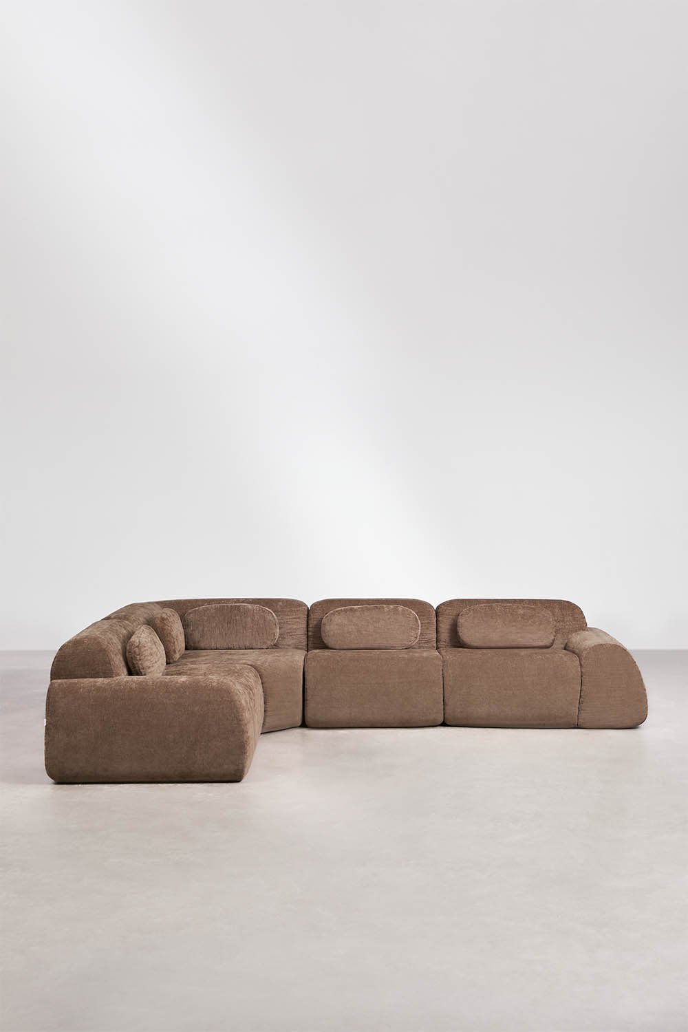 Sofa modułowy narożny 4-częściowy z tkaniny chenilla, pakowany próżniowo Merida, obrazek w galerii 3