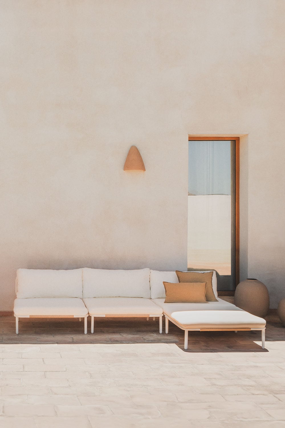 Modułowa sofa ogrodowa 3-częściowa z pufem Roubly, obrazek w galerii 1