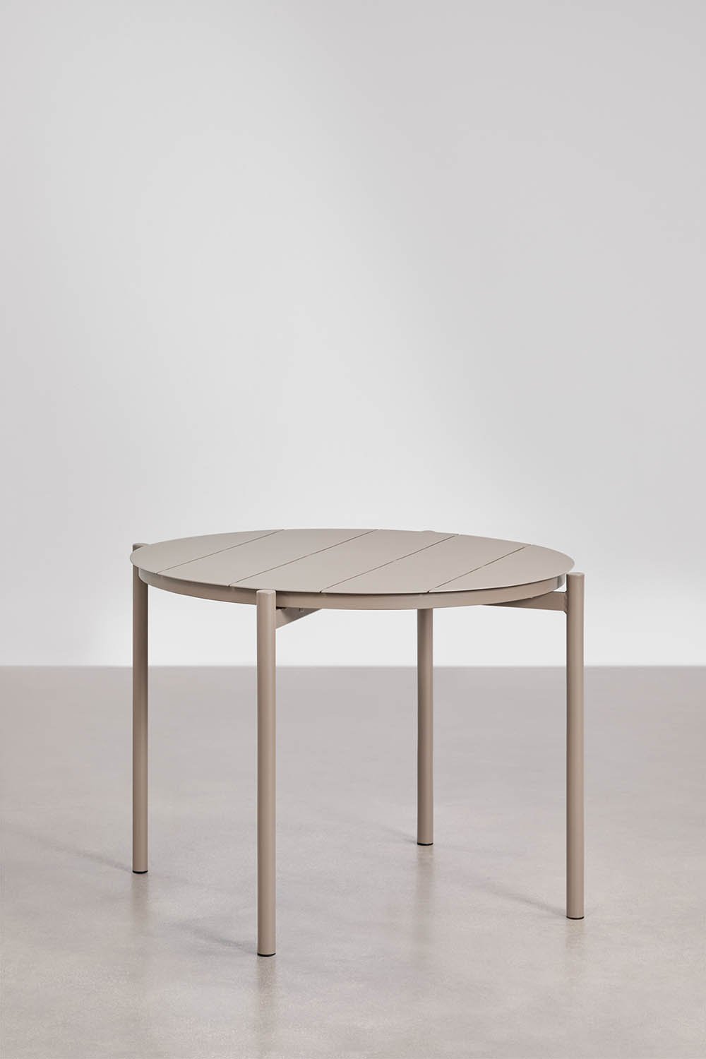 Zestaw okrągłego stołu Ø110 cm z aluminium Elton i 4 krzeseł ogrodowych ze stali Anerina, obrazek w galerii 3