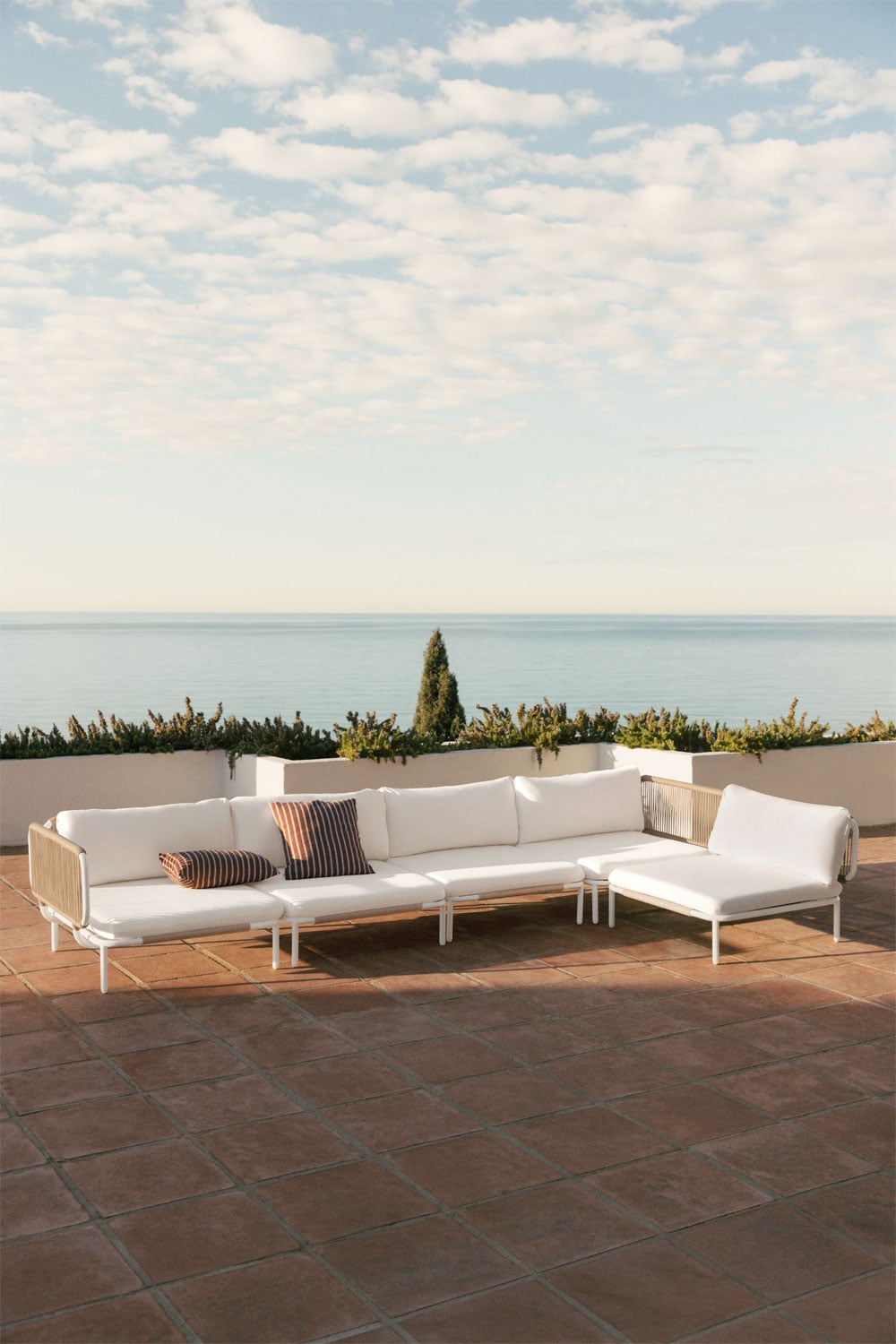 Modułowa narożna sofa ogrodowa 5-częściowa ze stali Roubly, obrazek w galerii 1