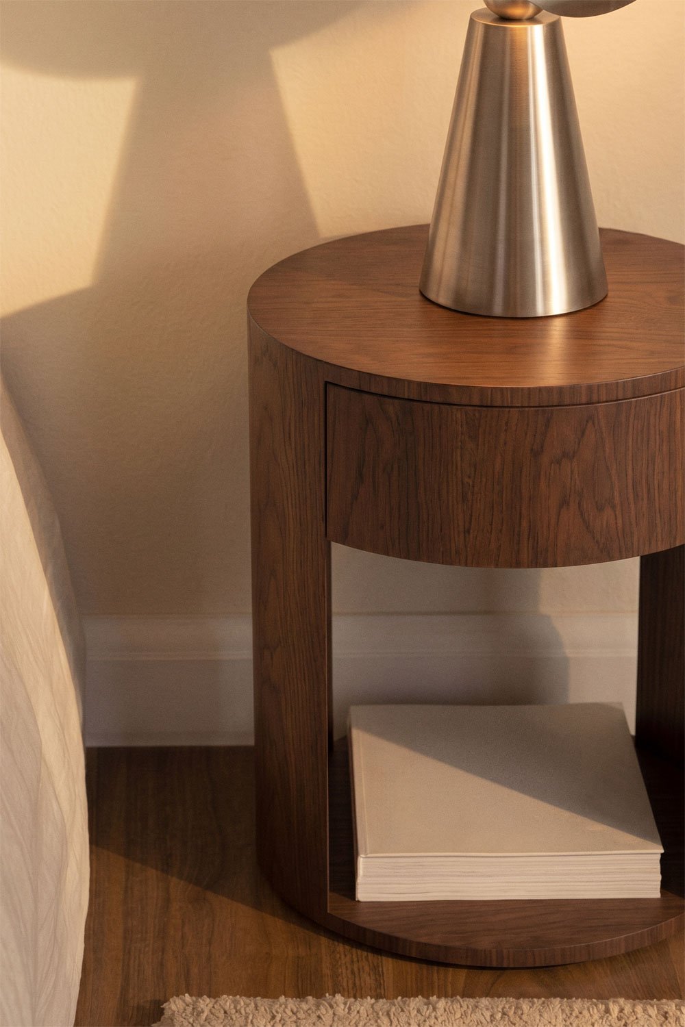 Stolik nocny Ø40 cm z MDF Adrido, obrazek w galerii 2