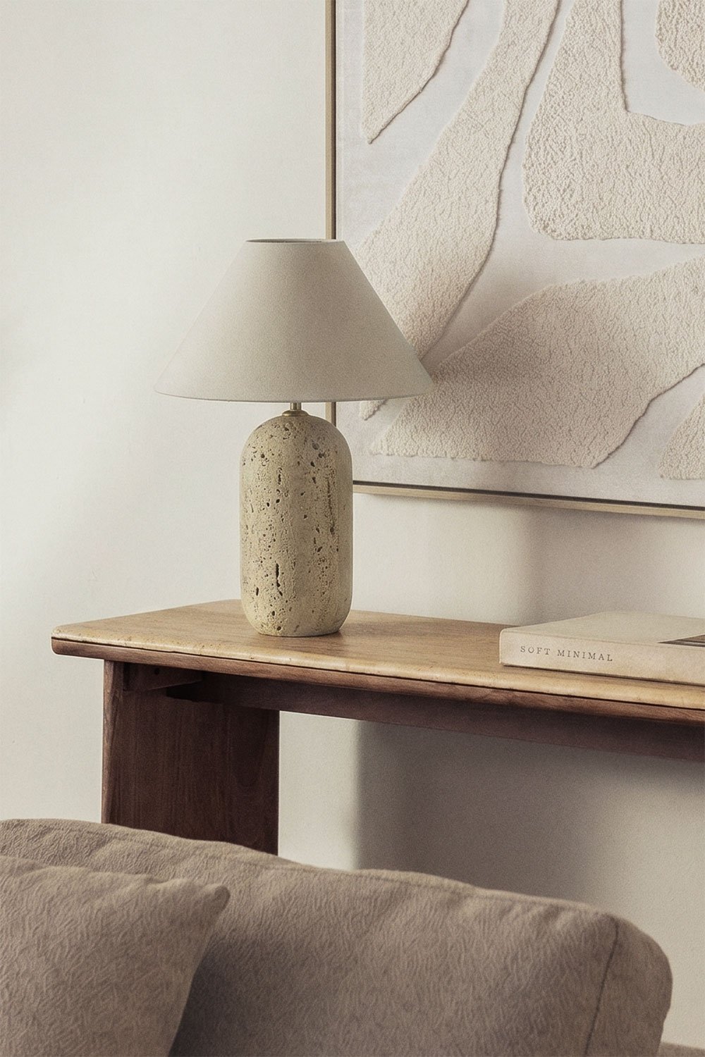 Lampa stołowa z naturalnego kamienia Yalvira, obrazek w galerii 1