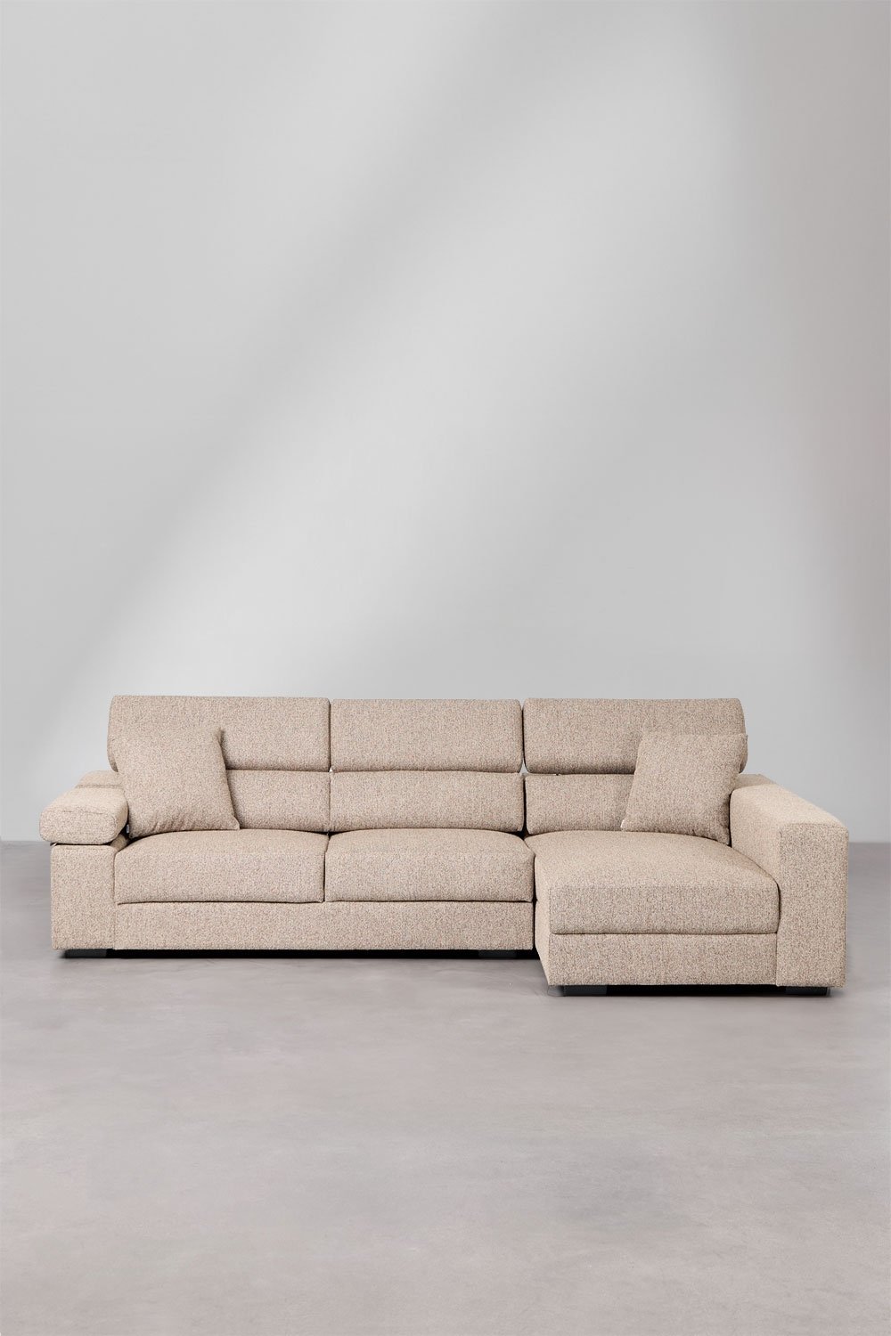 Sofa narożny prawostronny 3-osobowy z regulowanymi zagłówkami i wysuwanymi siedziskami Aramis, obrazek w galerii 5