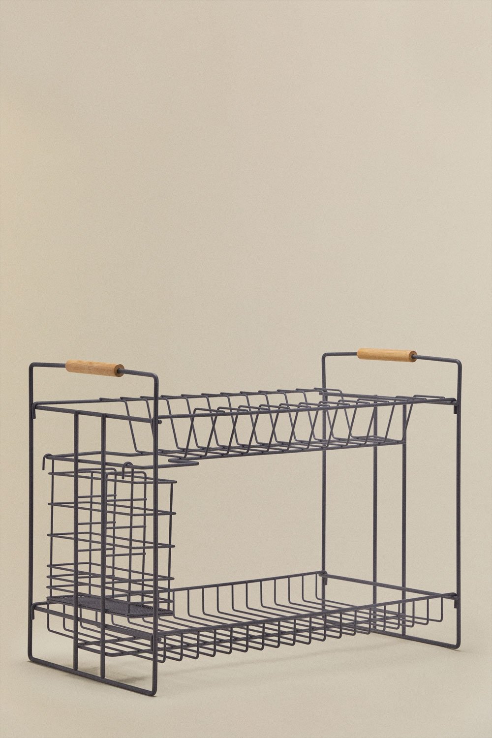 Ociekacz na naczynia z żelaza i drewna kauczukowego Ainela, obrazek w galerii 3