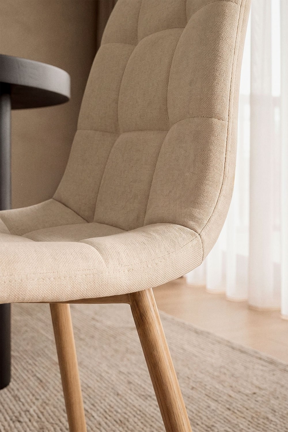 Krzesło jadalniane tapicerowane tkaniną chenilla Vielira, obrazek w galerii 2