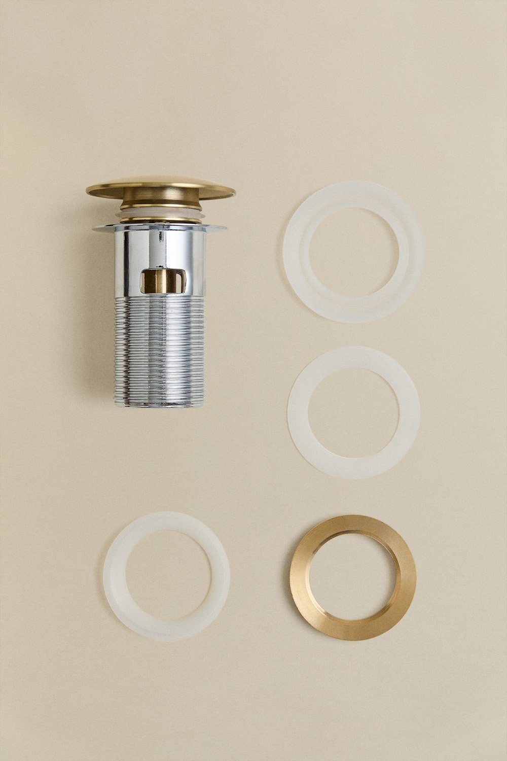 Zestaw baterii umywalkowej podtynkowej z naturalnego kamienia Gilstoin oraz zaworu odpływowego do umywalki typu Click-Clack z mo, obrazek w galerii 7
