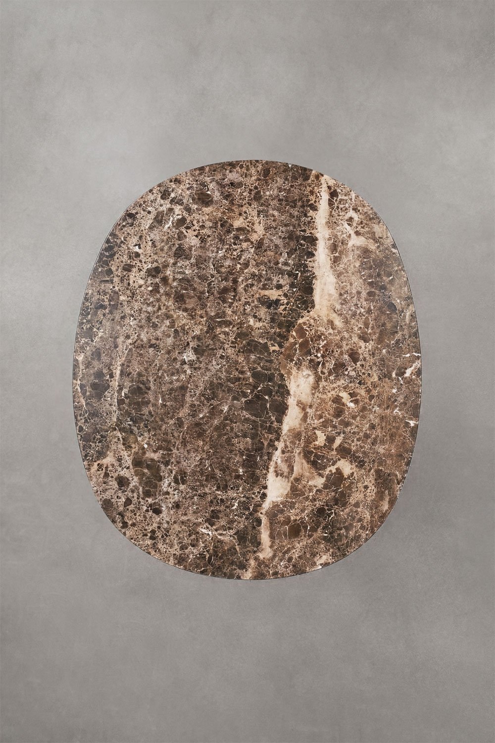 Owalny stół jadalniany 120x100 cm z naturalnego kamienia i stali nierdzewnej Fertrix, obrazek w galerii 7