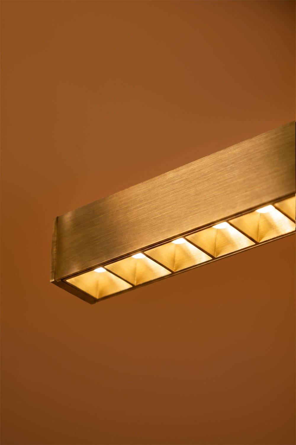 Lampa sufitowa wisząca liniowa LED 120 cm z pośrednim światłem z aluminium Danile, obrazek w galerii 6