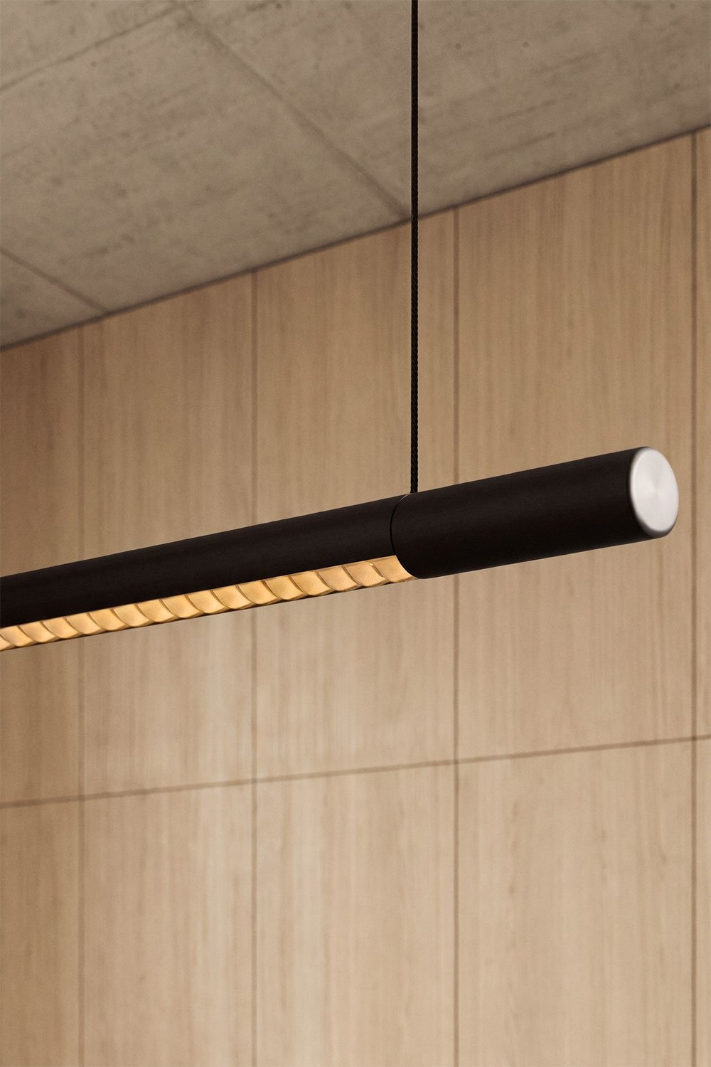 Lampa sufitowa wisząca liniowa LED 120 cm z pośrednim światłem z aluminium Lirela, obrazek w galerii 2