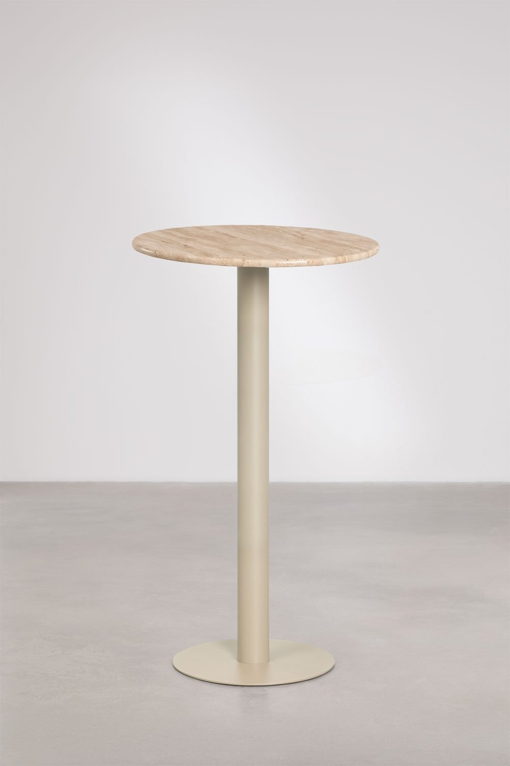 Wysoki, okrągły stolik barowy Ø60 cm z naturalnego kamienia Xiren, obrazek w galerii 1