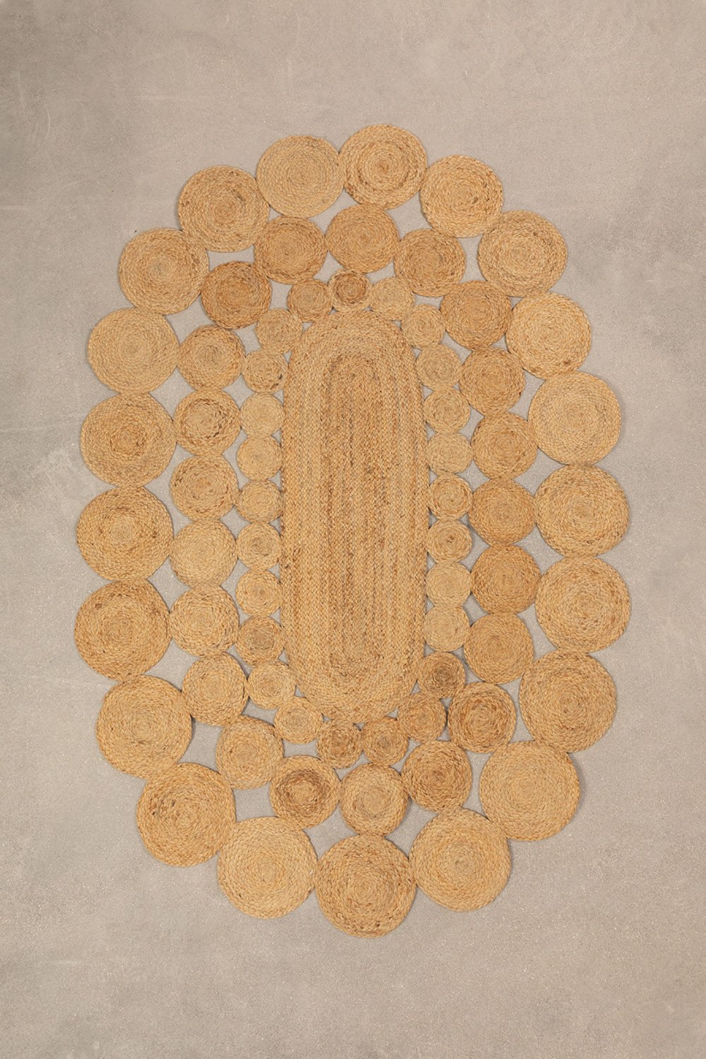 Dywan owalny z juty (178x120 cm) Dantum, obrazek w galerii 1