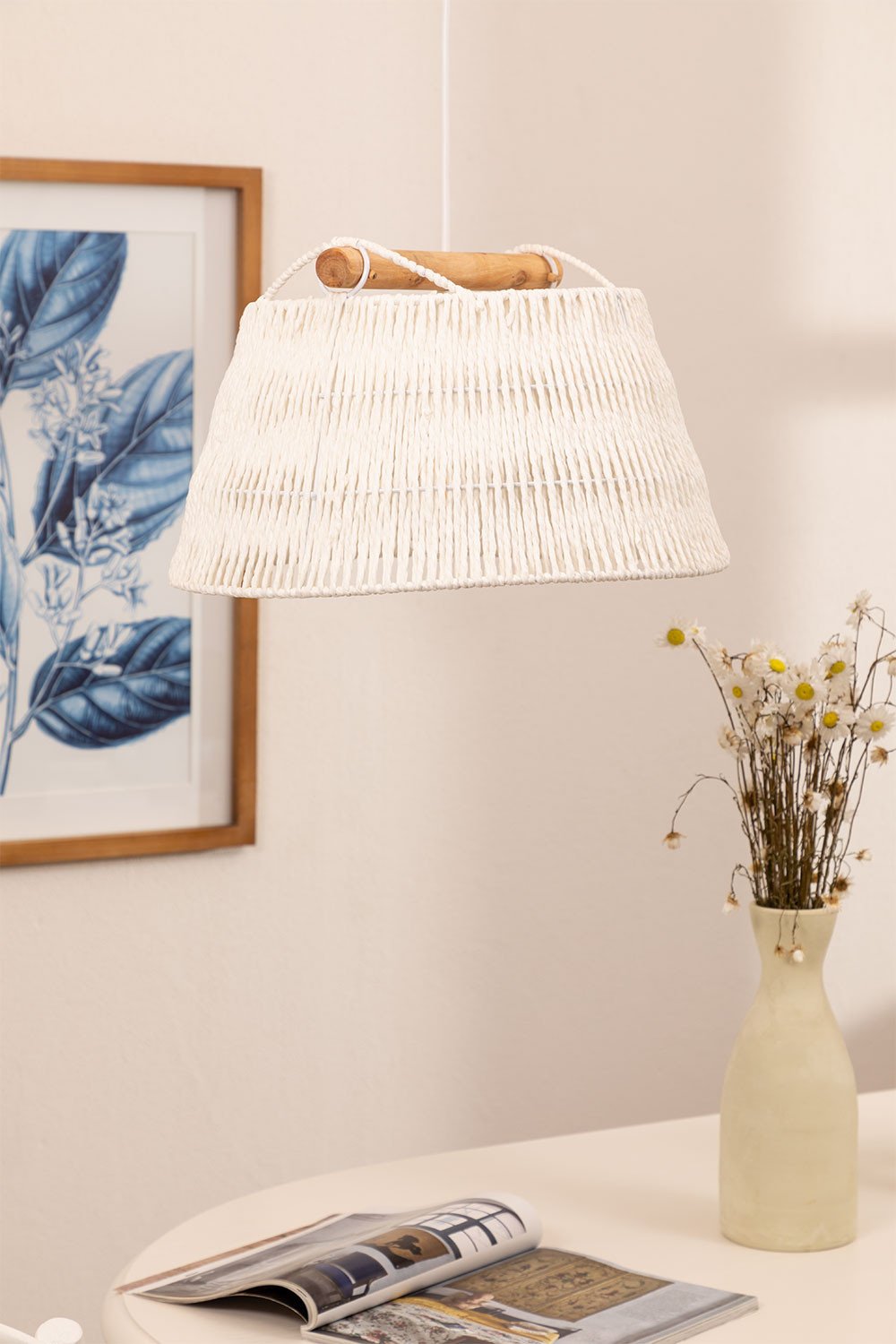 Lampa Sufitowa z Plecionki Papierowej Druk, obrazek w galerii 1