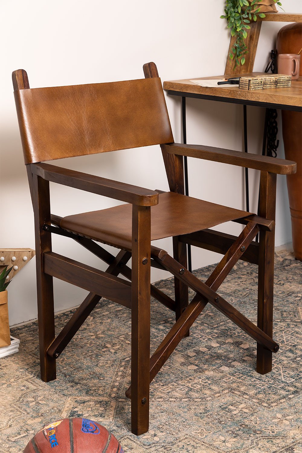 Skórzane skladane krzeslo rezyserskie Madeo, obrazek w galerii 1