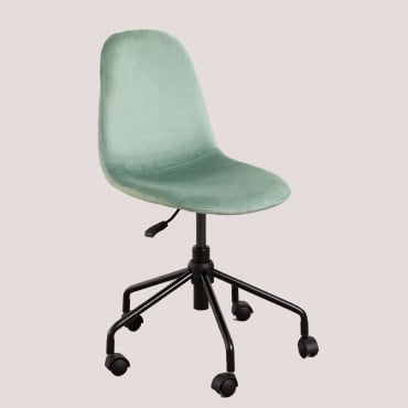 Cadeira De Secretária Em Veludo Glamm Verde Abeto - Sklum
