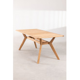 Conjunto de mesa rectangular (180x90) e 4 cadeiras de jardim de madeira de teca Yolen, imagem miniatura 5