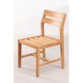Conjunto de mesa rectangular (180x90) e 4 cadeiras de jardim de madeira de teca Yolen, imagem miniatura 6