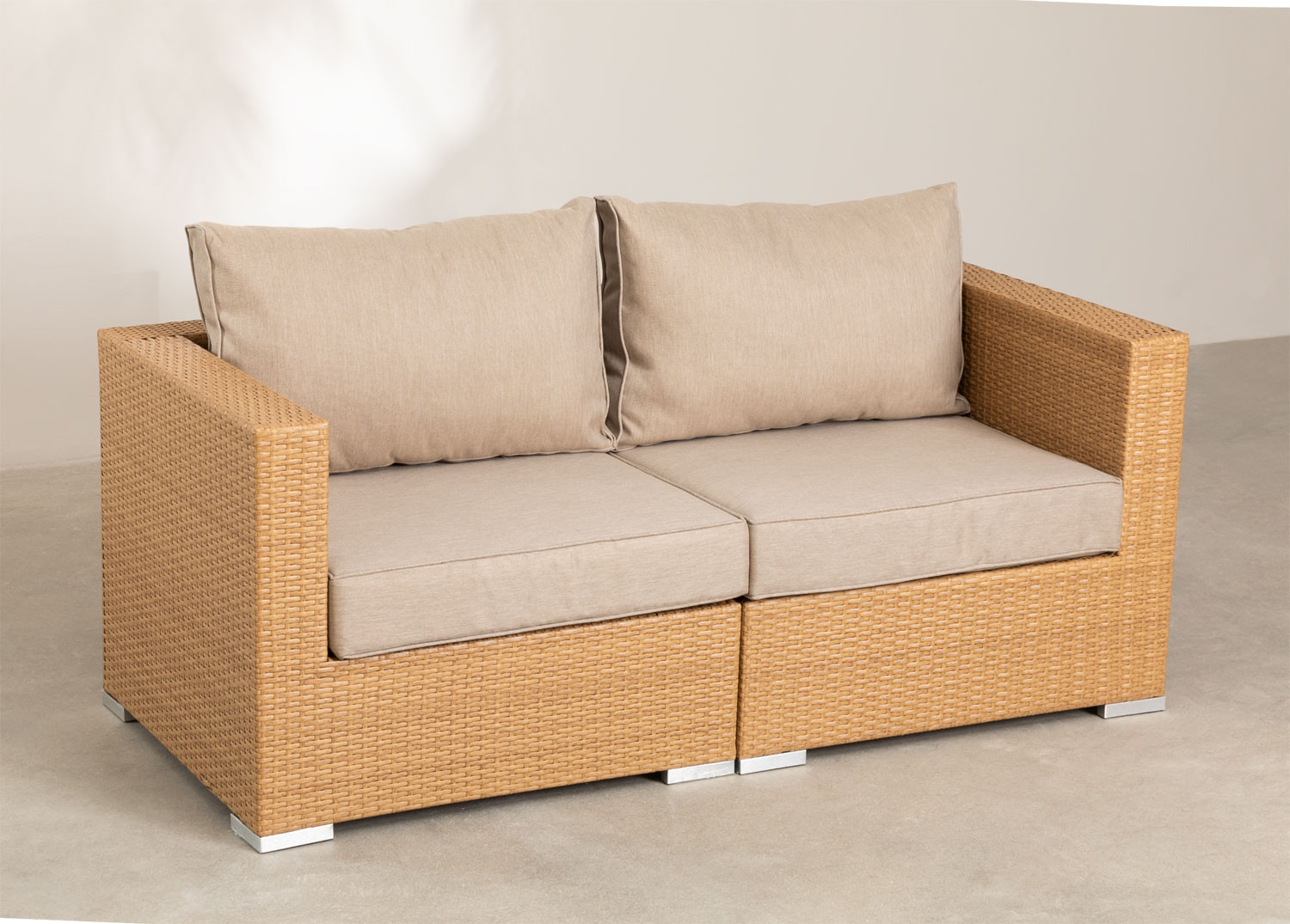 Sofá de jardim de 2 lugares em Rattan Sintético Jeven SKLUM