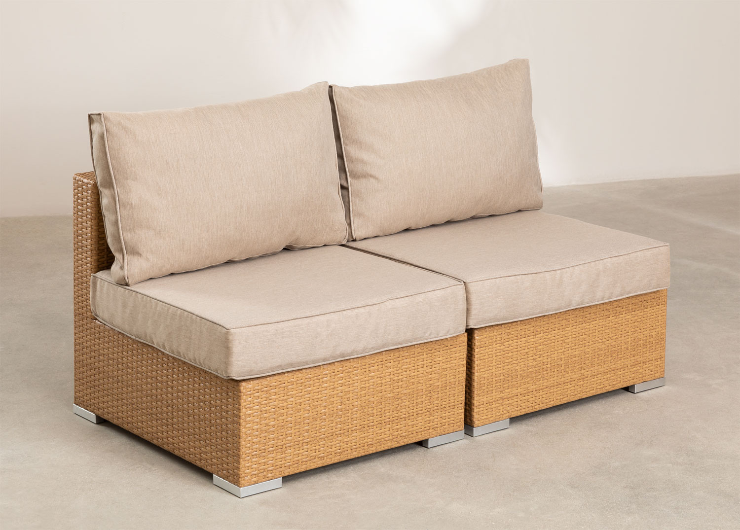 Sofá de jardim de 2 lugares em Rattan Sintético Jeven SKLUM