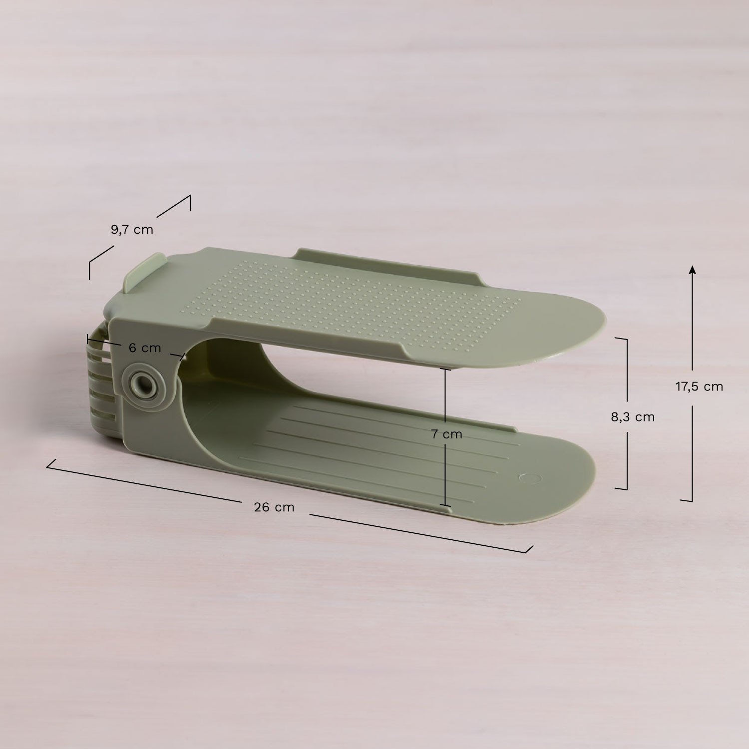 Conjunto de 10 organizadores de sapatos Bonsly, Dimens&otilde;es