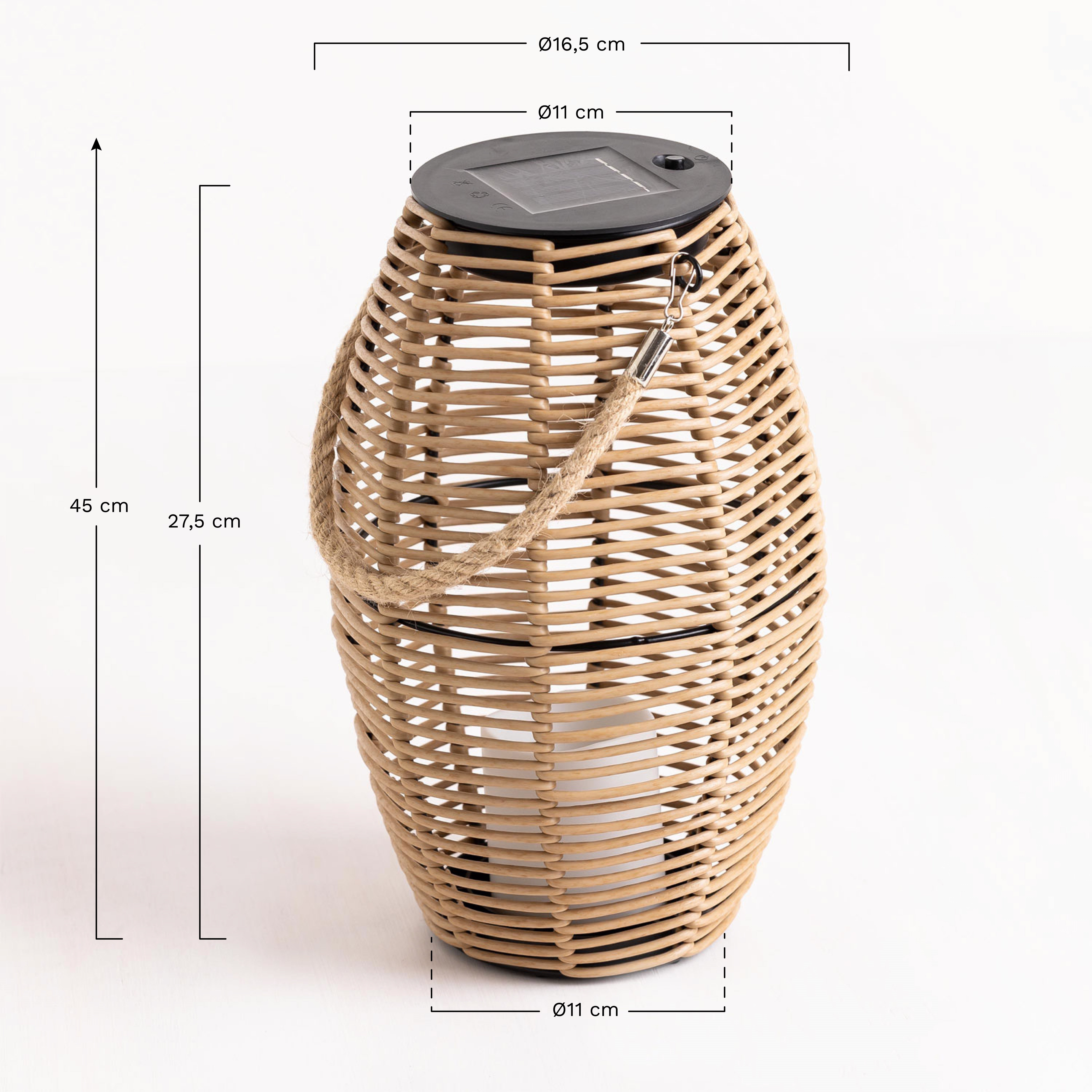 Lâmpada de mesa solar LED sem fio para exterior Vanir, Dimensões