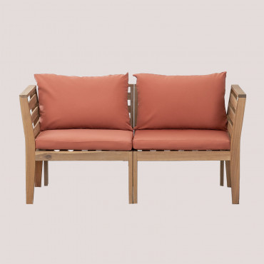 Sofá De Jardim Modular Filips De 2 Peças Com Braços Em Madeira De Acácia Terracota - Sklum