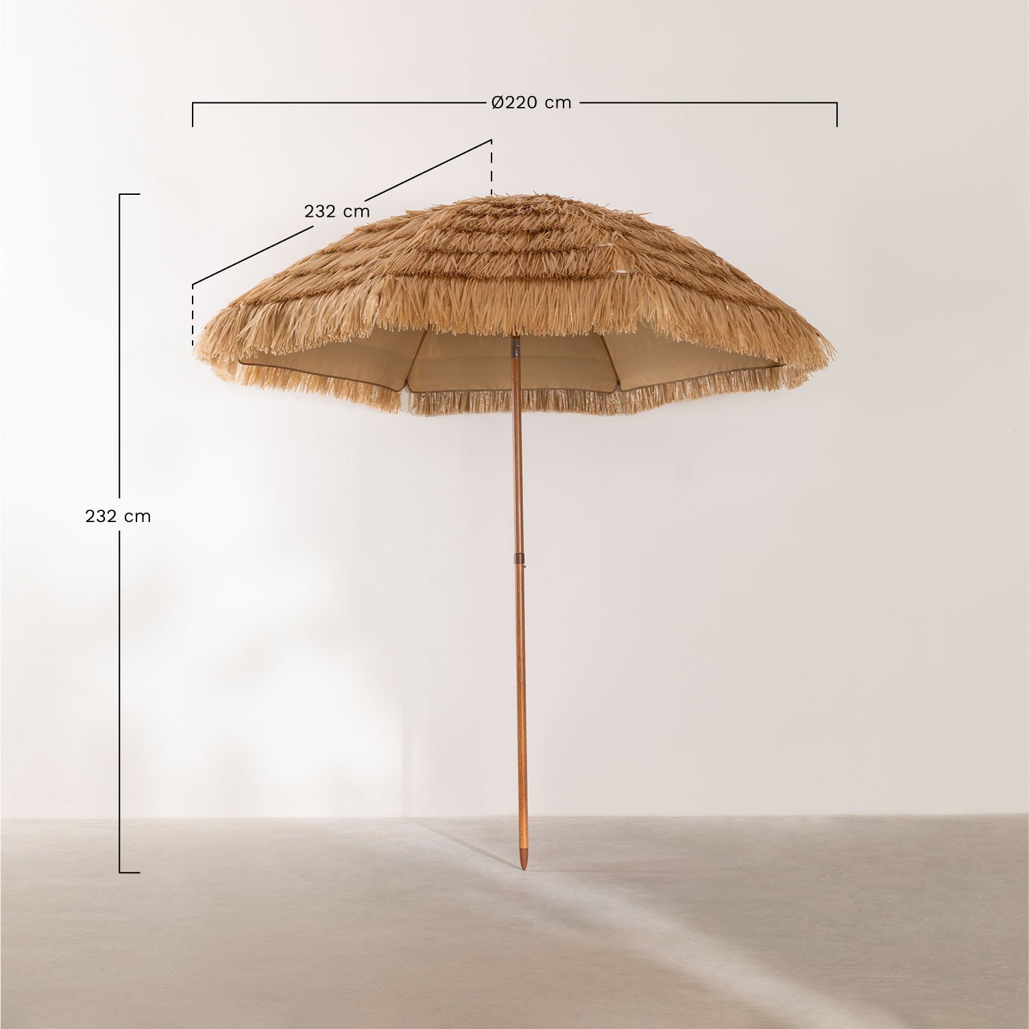 Guarda-chuva de aço Rohs, Dimensões