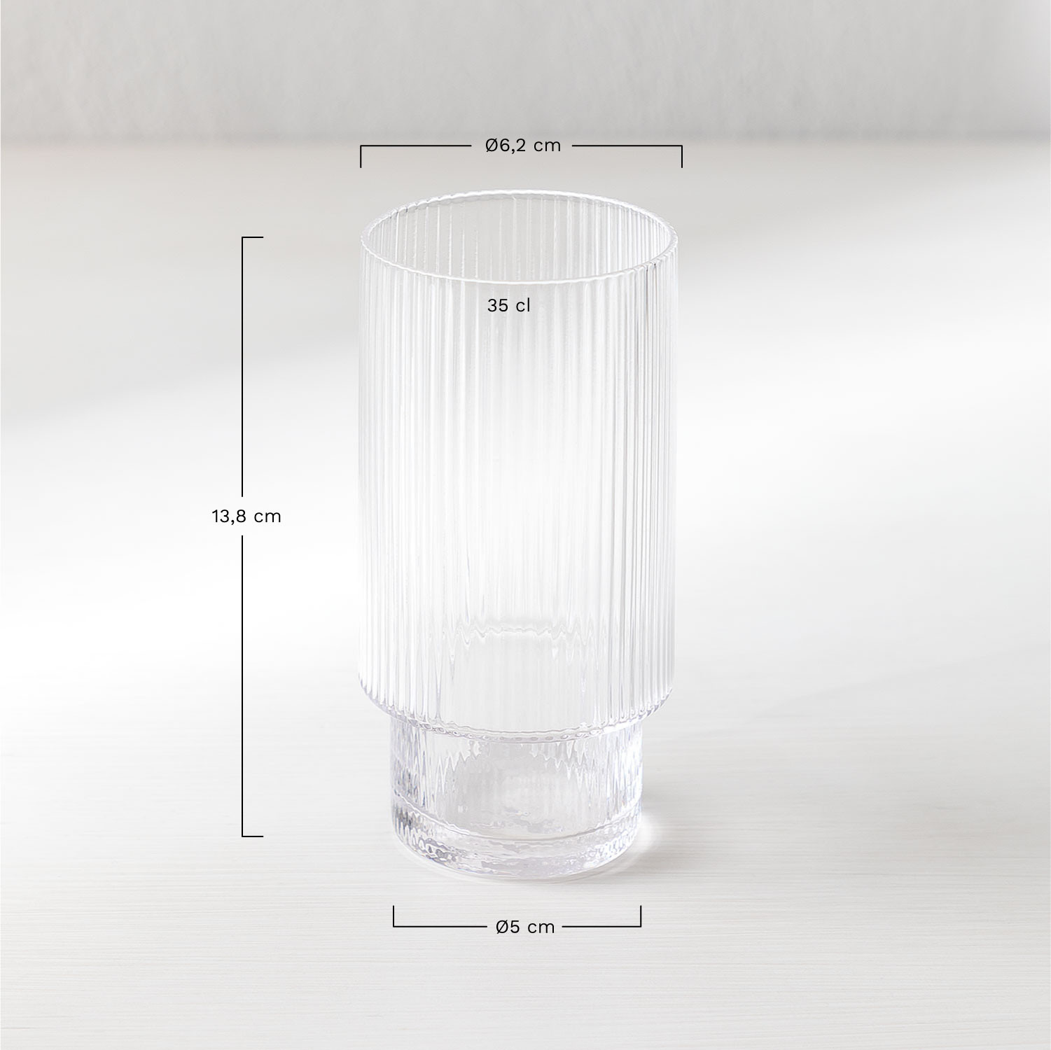 Pack de 4 Copos de 35 cl Yulia, Dimens&otilde;es