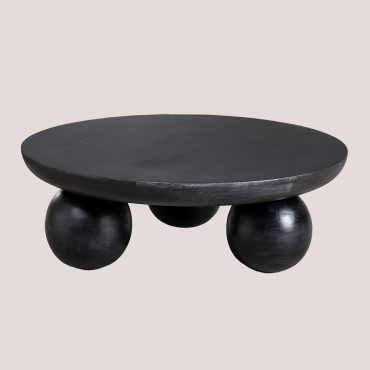 Mesa De Centro Em Madeira De Manga Cotia Preto Claro - Sklum