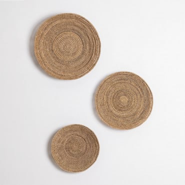 Conjunto De 3 Pratos Decorativos Junin Natural - Sklum