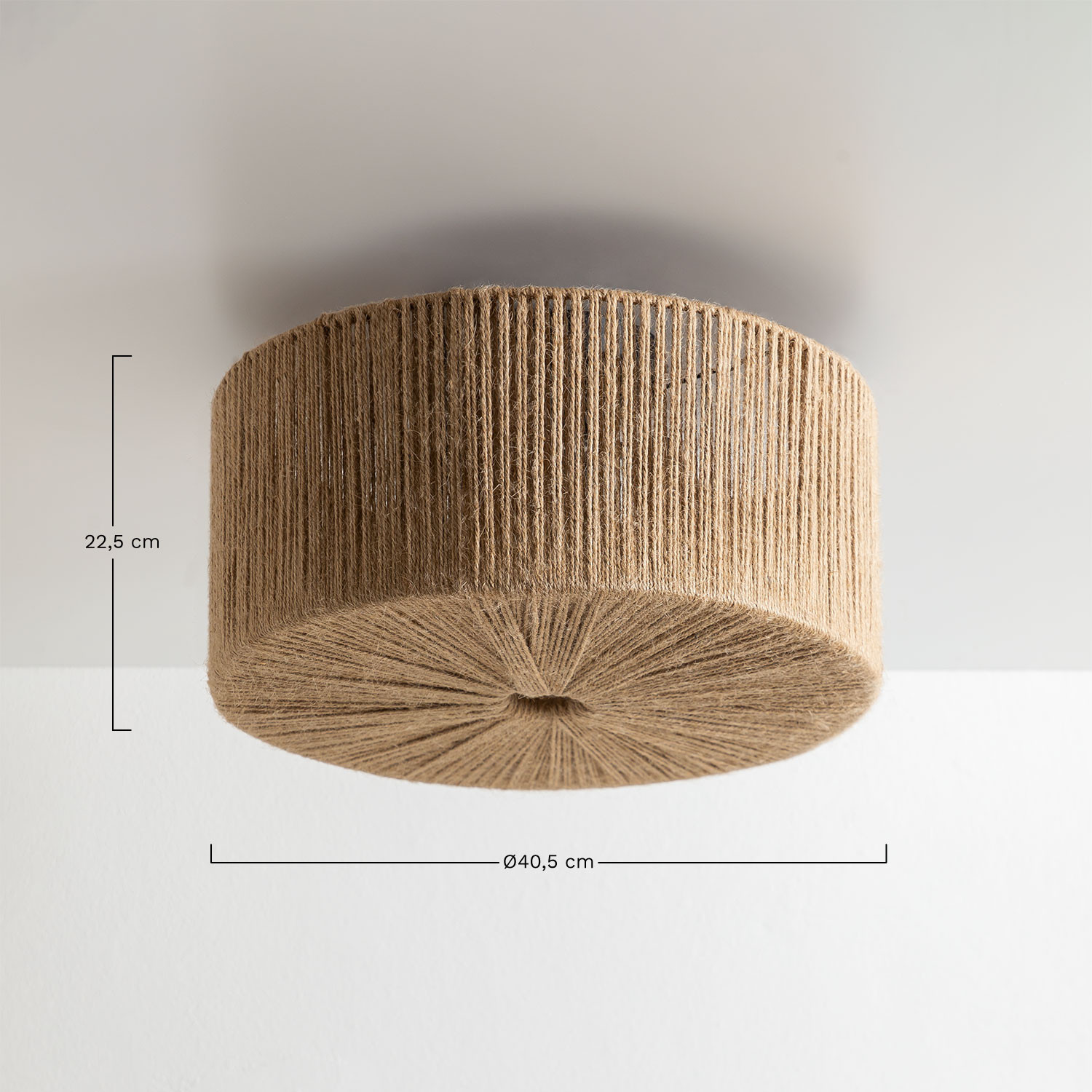 Luminária de teto em corda natural Yarcuy, Dimensões