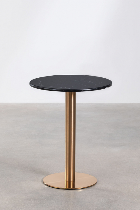Mesa de bar redonda em mármore Cosmopolitan - Mármore Negro Marquina