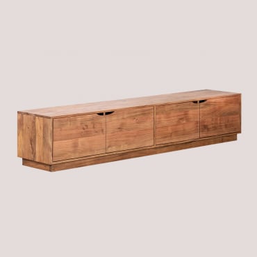 Móvel De Tv 200x40 Cm Em Madeira De Acácia Tasmani Castanho Acácia - Sklum