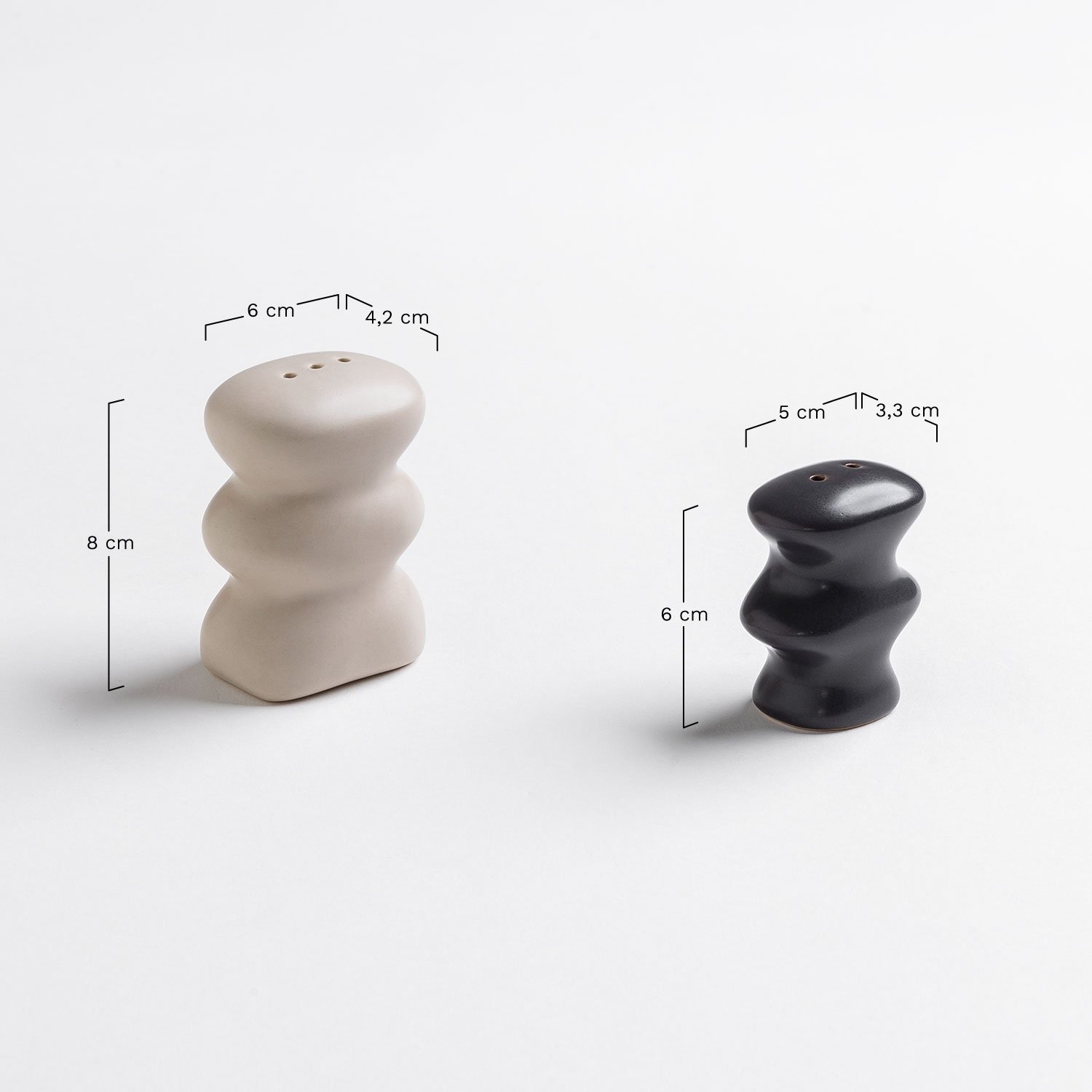 Saleiro e Pimenteiro Gocker, Dimensões