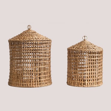 Conjunto De 2 Cestos Daire Natural - Sklum