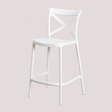 Pacote De 4 Bancos Altos De Jardim Empilháveis Otax Branco & ↑65 Cm - Sklum