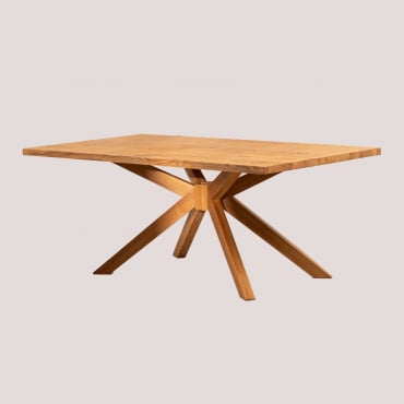 Mesa De Jantar Retangular De Madeira (190x100 Cm) Jal Castanho Roble - Sklum
