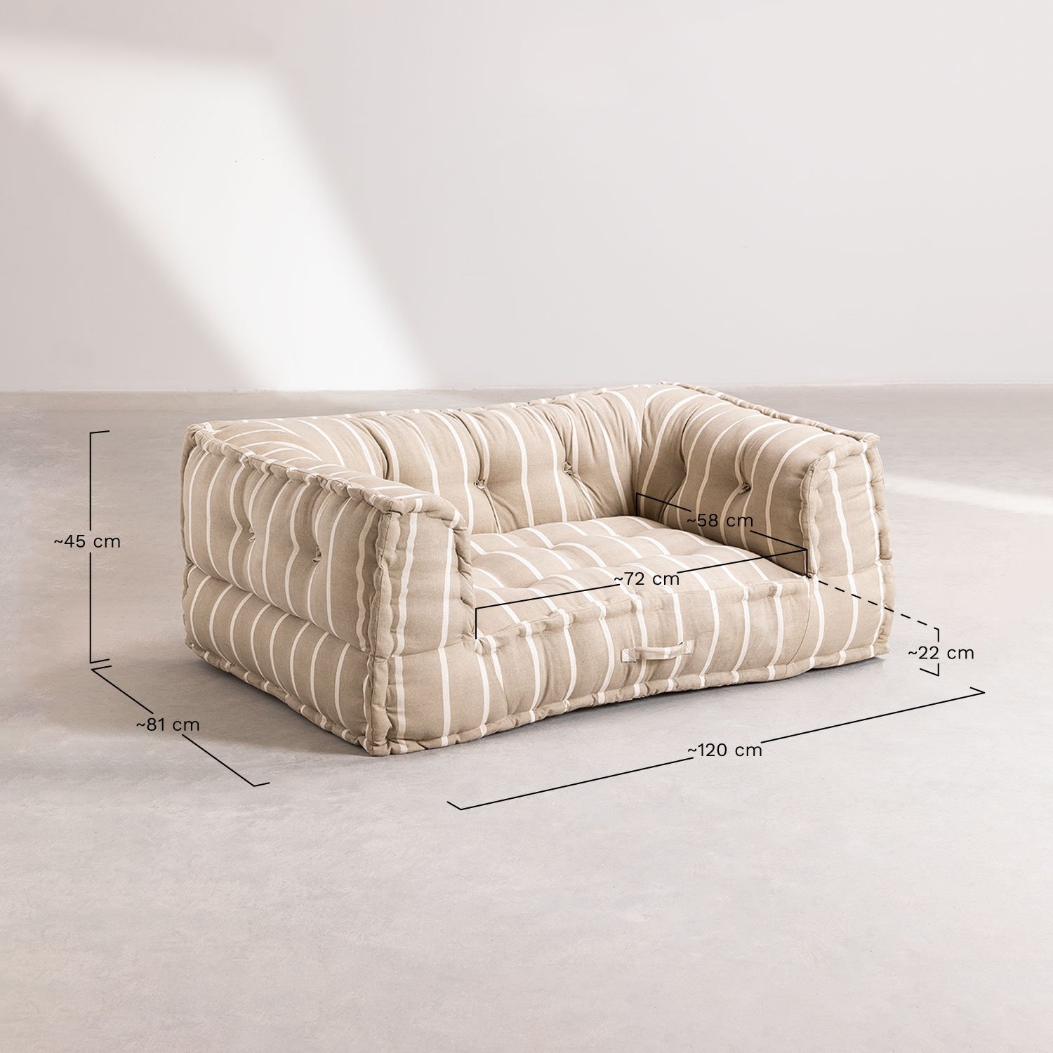 Sofá Modular em Algodão Dhel Boho, Dimens&otilde;es