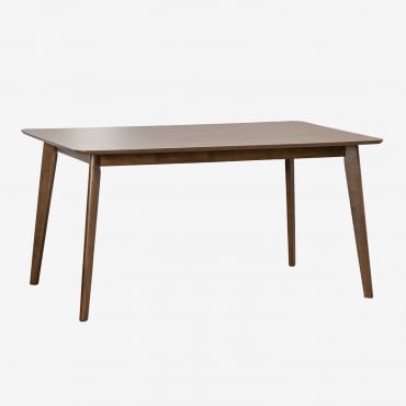 Mesa De Jantar Retangular De Madeira (150x90 Cm) Kerhen Madeira Escura - Sklum