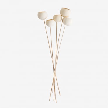 Pacote Com 5 Ramos Secos Decorativos Aegle Branco - Sklum