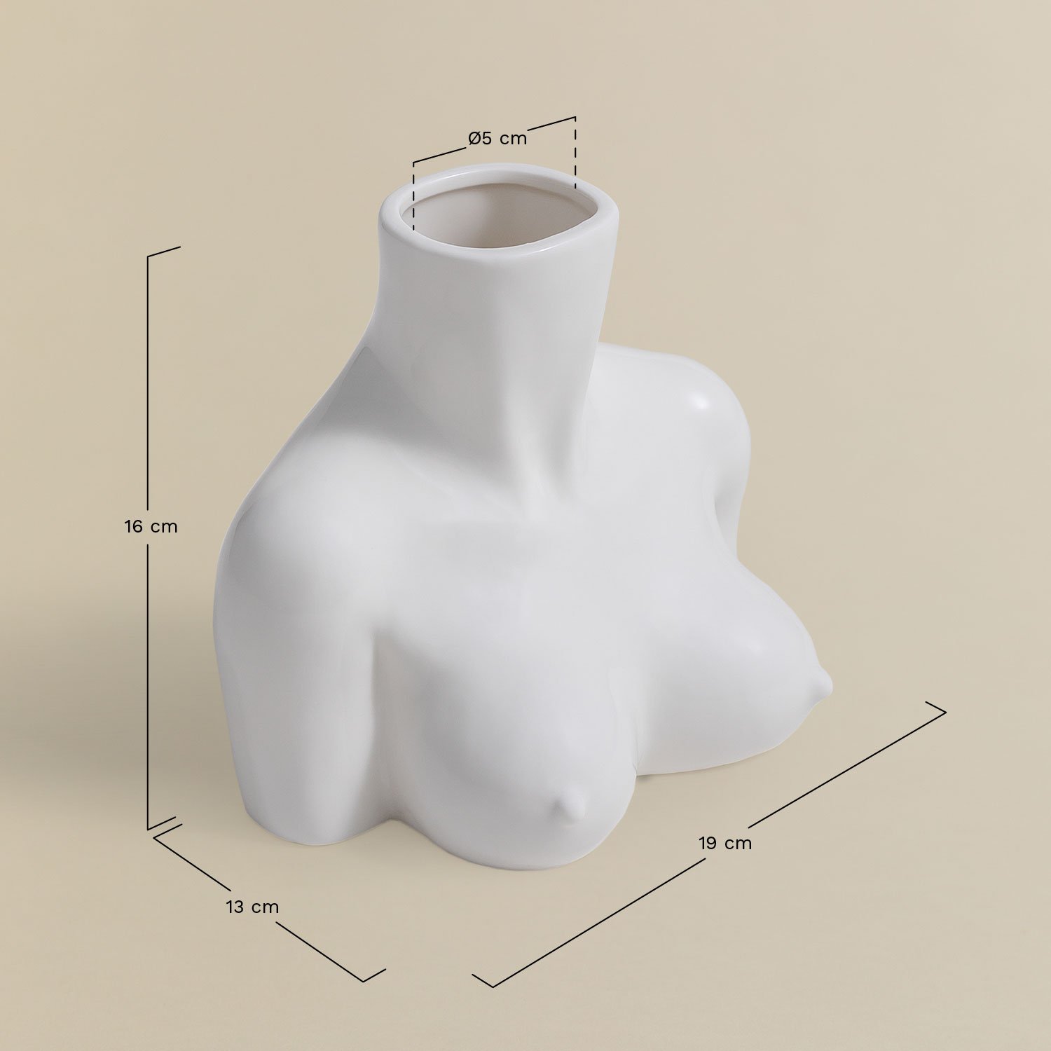 Vaso de Cerâmica Aleska, Dimensões