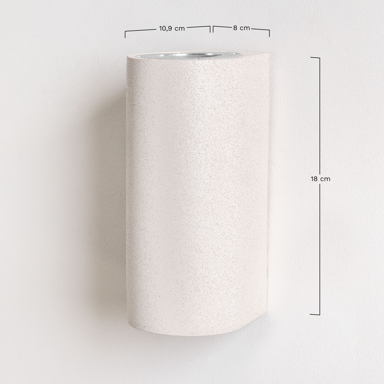 Aplique de parede para exterior em cimento Berick, Dimensões